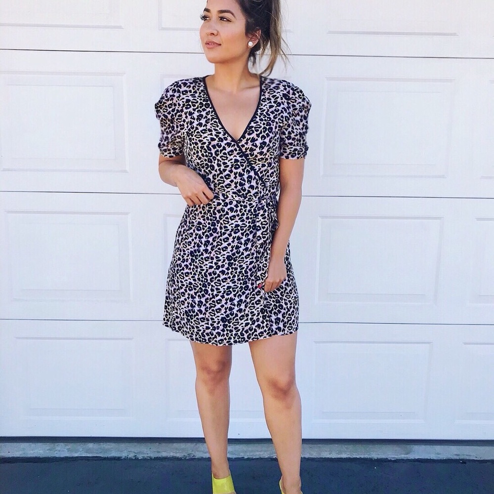 Top shop wrapped leopard print dress
